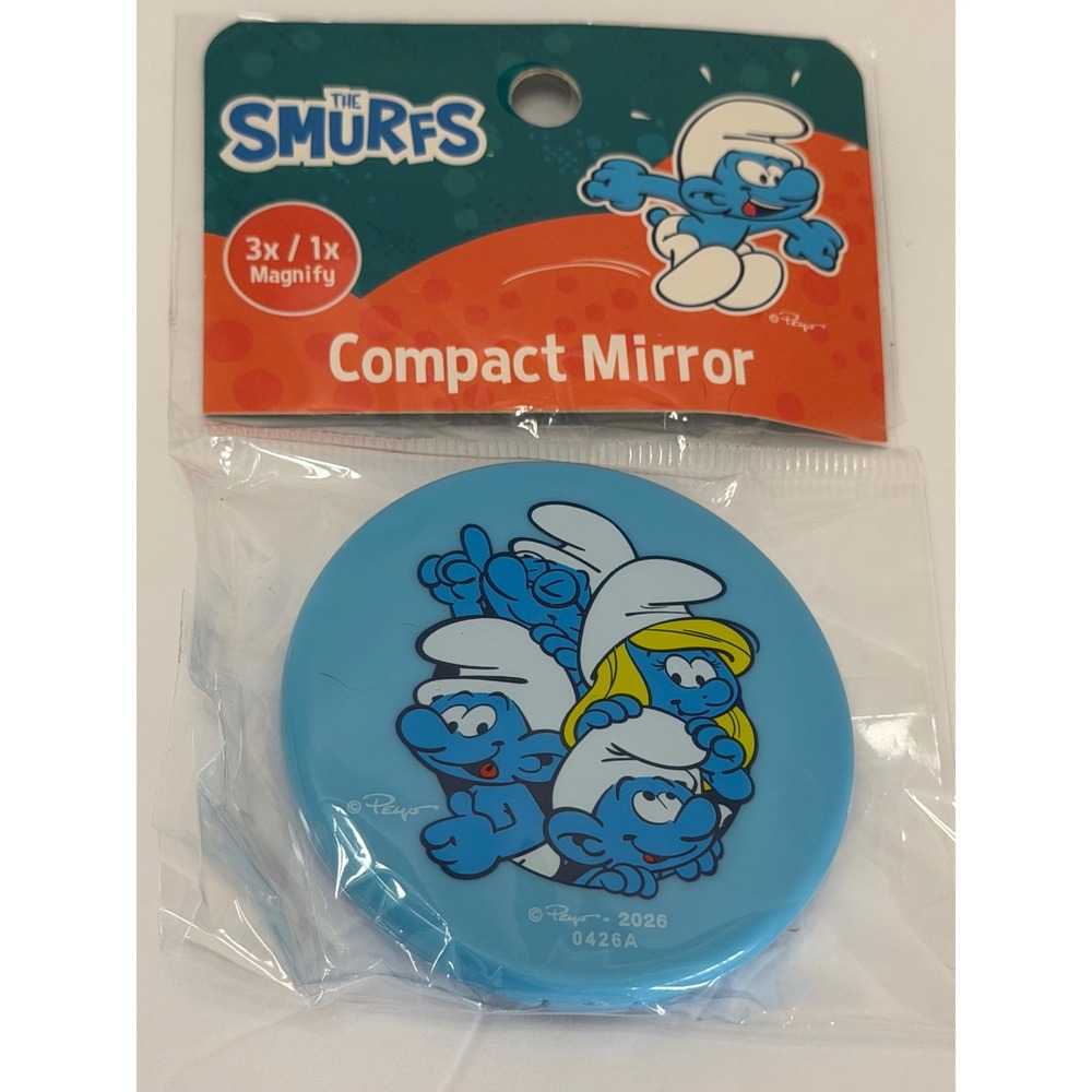 The Smurfs Compact Mirror 3x 1x Magnification Blue Peyo Best Brands New